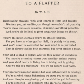 W.A.H., 1921 Intoxicating creature, with your charms of form and feature...